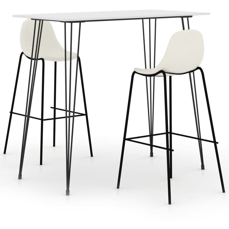 

Juego de Mesa Alta y Taburetes de Bar 3 Piezas Blanco - Blanco - Vidaxl