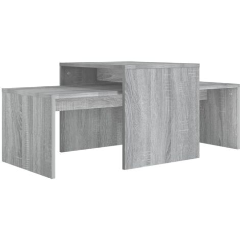 Juego de mesa de centro encajable 100 x 48 x 40 cm madera contrachapada gris DEC031279