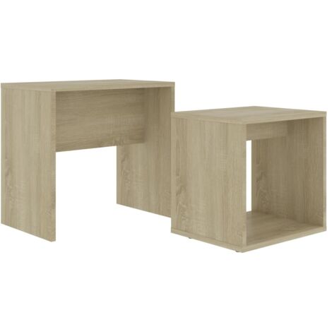 Juego de mesa de centro Sonoma 48 x 30 x 45 cm madera contrachapada marrón 020042123