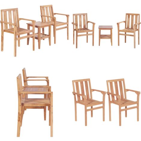 Juego de mesa y sillas de jardín 3 piezas madera de teca maciza - Sillas de jardín - Juego de mesa y sillas