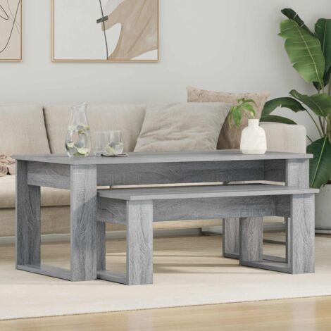 Juego de Mesas de Centro 2 pcs Gris Madera de ingeniería