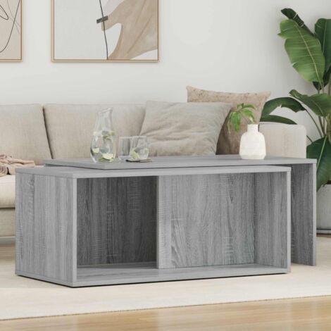 Juego de Mesas de Centro 2 pcs Gris Madera de ingeniería
