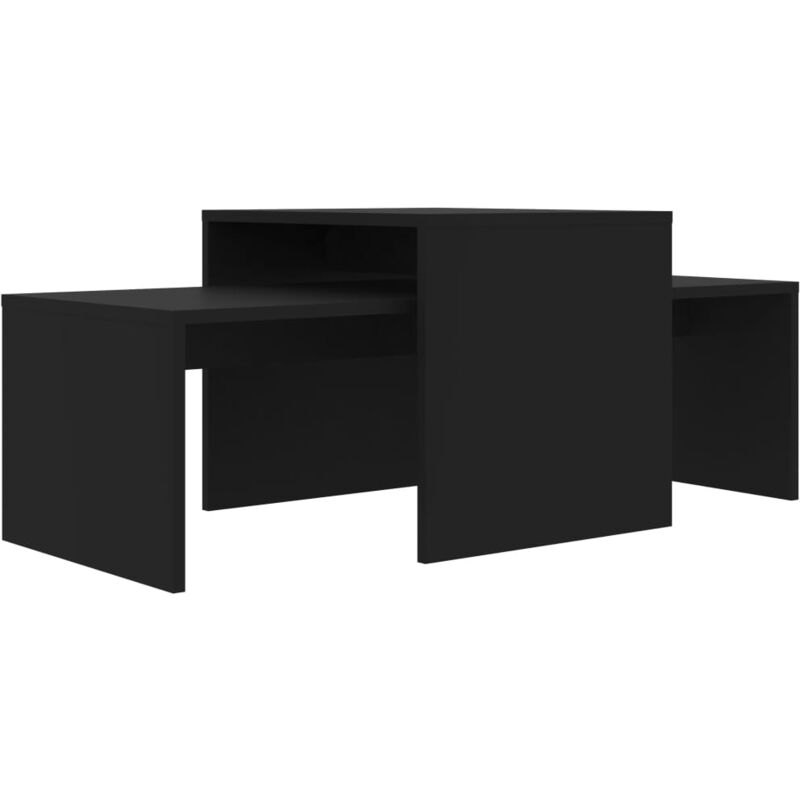 

vidaXL Juego de Mesas de Centro Aglomerado 100x48x40 cm Negro - Negro