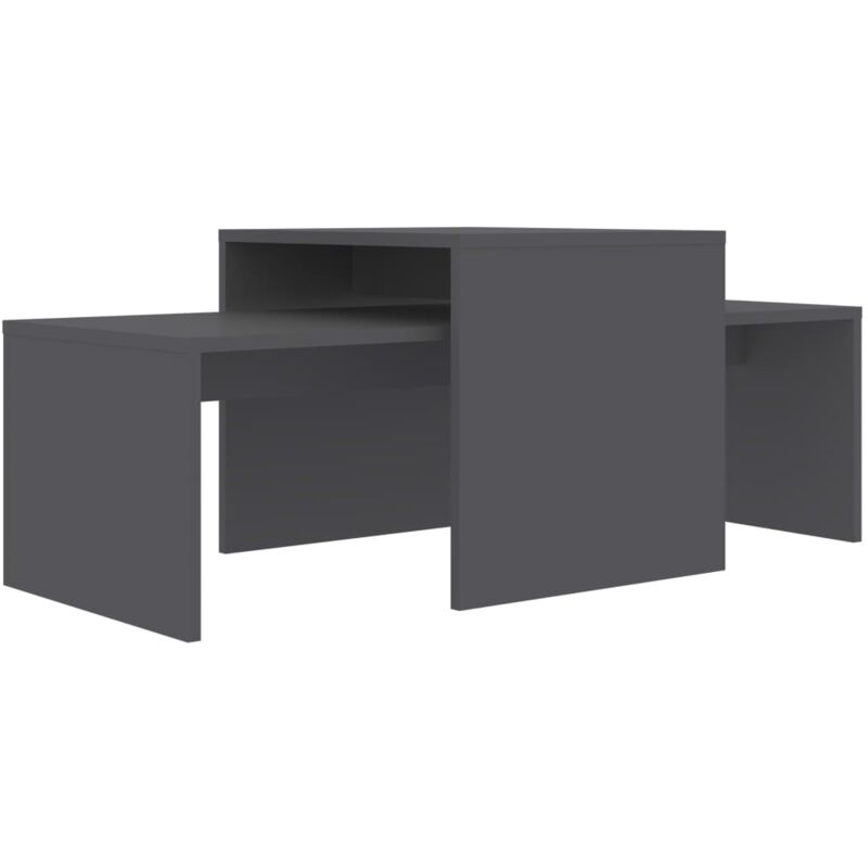 

vidaXL Juego de Mesas de Centro Aglomerado 100x48x40 cm Gris - Gris