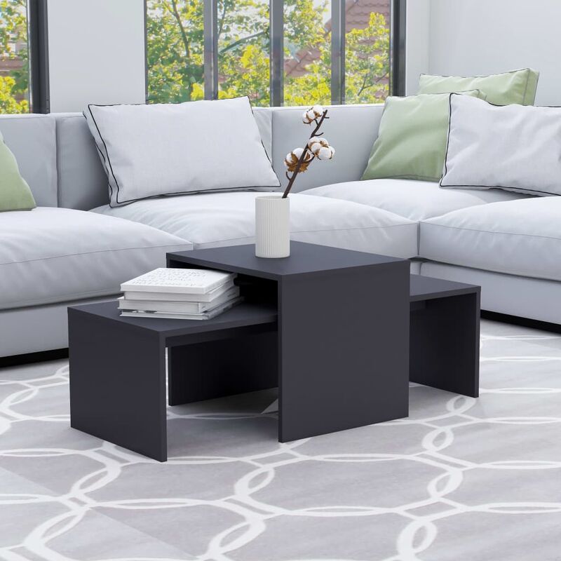 

Juego de mesas de centro aglomerado gris 100x48x40 cm - Gris