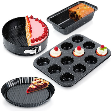 Juego de moldes para hornear, molde para panecillos, molde para tartaletas, molde para pastel, 4 piezas.