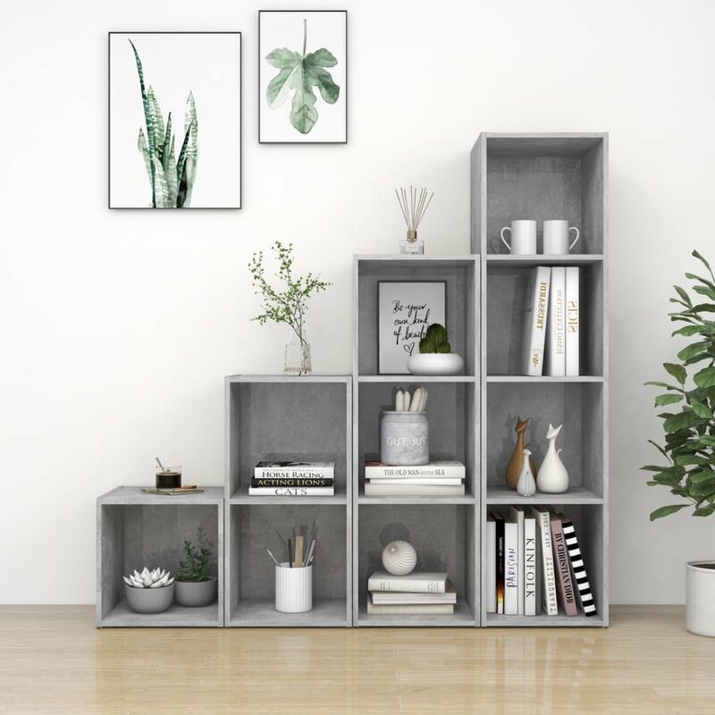 

Juego de mueble para TV 4 piezas aglomerado gris hormigon