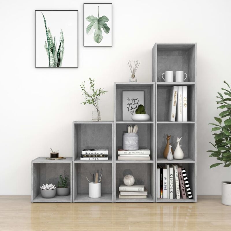 

Juego de mueble para TV 4 piezas aglomerado gris hormigón