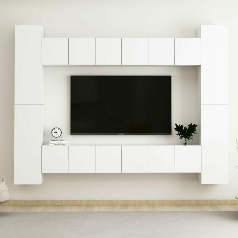 

Juego de mueble para TV de 10 piezas aglomerado blanco