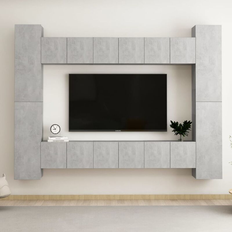 

Juego de mueble para TV de 10 piezas aglomerado gris hormigón