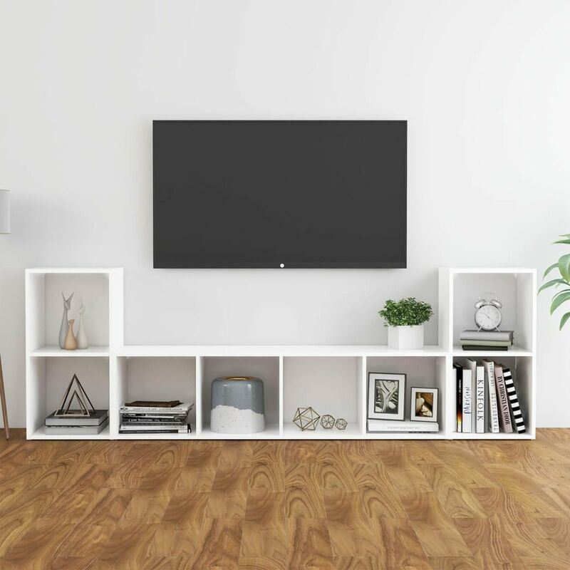 

Juego de mueble para TV de 3 piezas aglomerado blanco