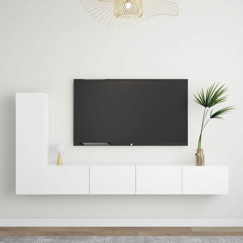 

Juego de mueble para TV de 3 piezas aglomerado blanco