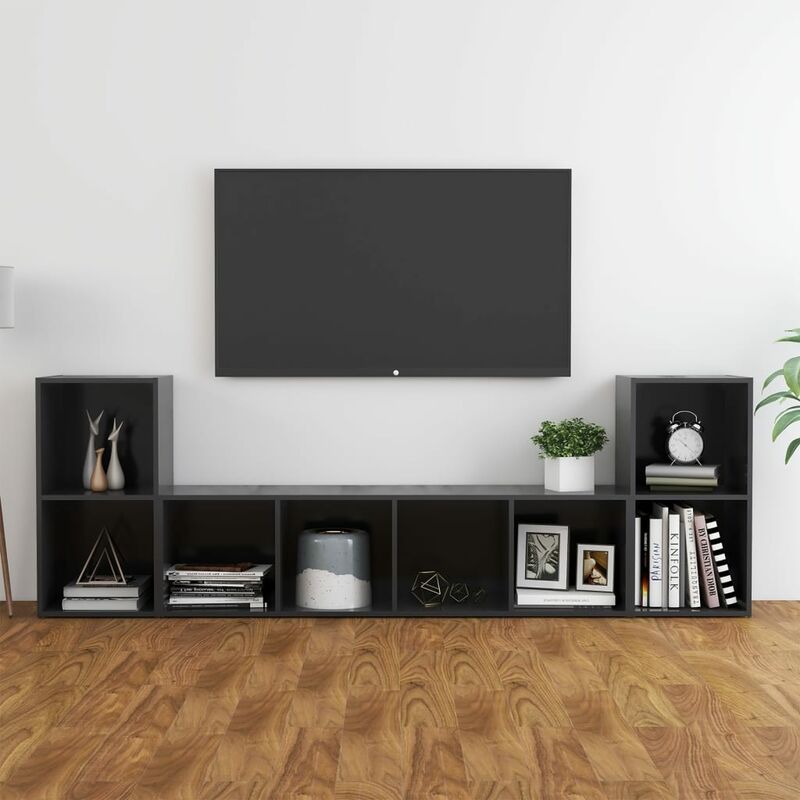 

Juego de mueble para TV de 3 piezas aglomerado gris