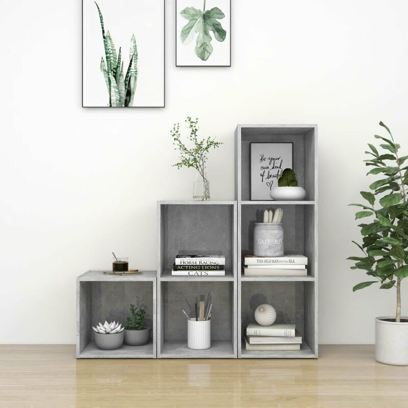 

Juego de mueble para TV de 3 piezas aglomerado gris hormigon