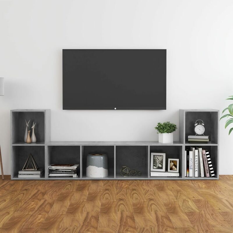

Juego de mueble para TV de 3 piezas aglomerado gris hormigón