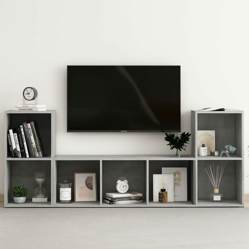 

Juego de mueble para TV de 3 piezas aglomerado gris hormigón