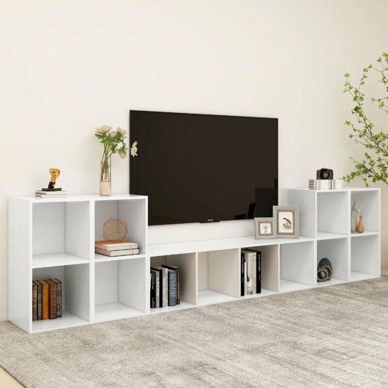 

Juego de mueble para TV de 5 piezas aglomerado blanco