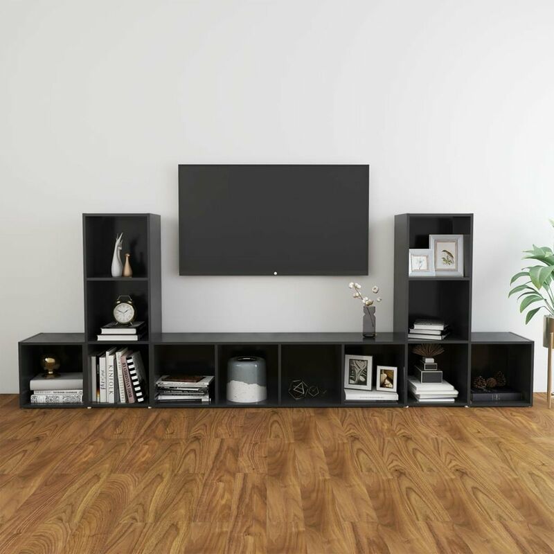 

Juego de mueble para TV de 5 piezas aglomerado gris