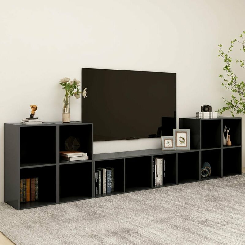 

Juego de mueble para TV de 5 piezas aglomerado gris
