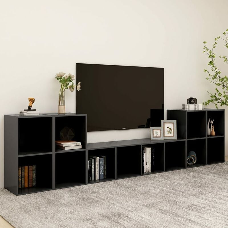 

Juego de mueble para TV de 5 piezas aglomerado gris