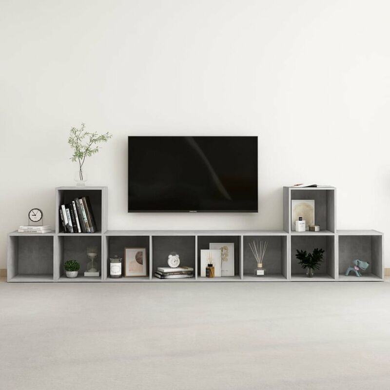 

Juego de mueble para TV de 5 piezas aglomerado gris hormigon