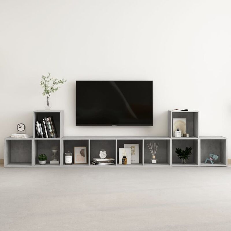 

Juego de mueble para TV de 5 piezas aglomerado gris hormigón