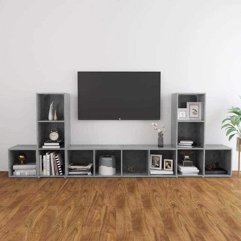 

Juego de mueble para TV de 5 piezas aglomerado gris hormigón