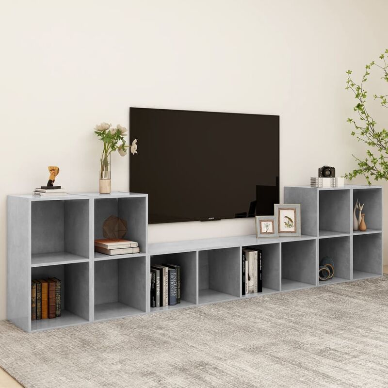 

Juego de mueble para TV de 5 piezas aglomerado gris hormigón