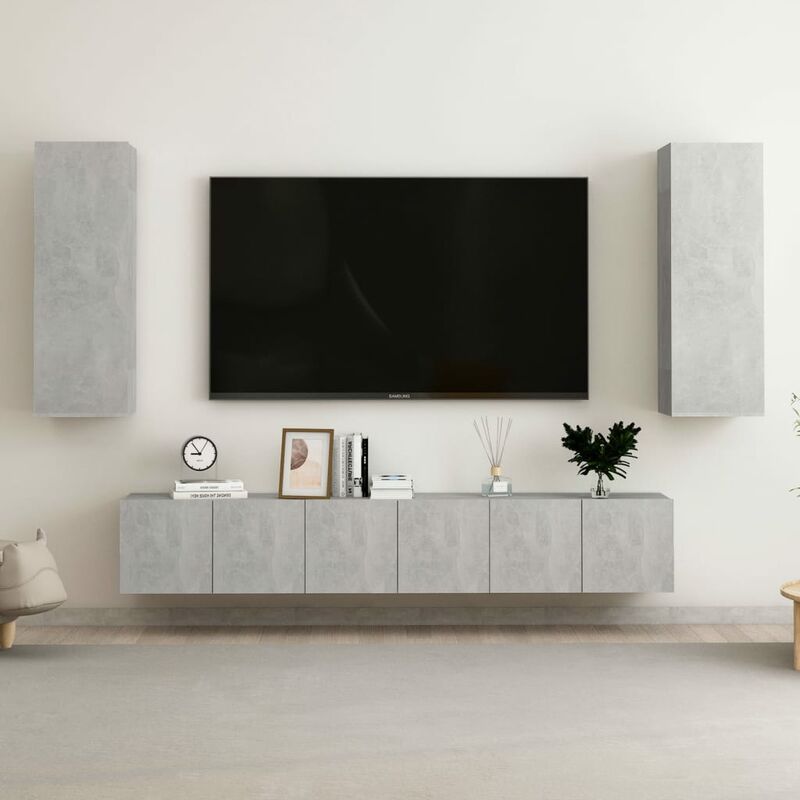 

Juego de mueble para TV de 5 piezas aglomerado gris hormigón