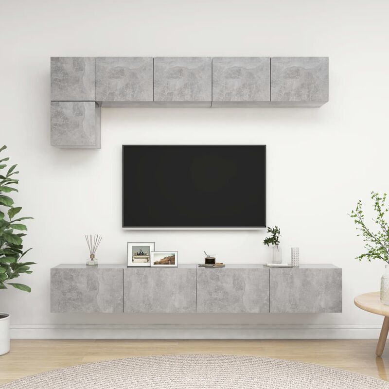 

Juego de mueble para TV de 5 piezas aglomerado gris hormigón