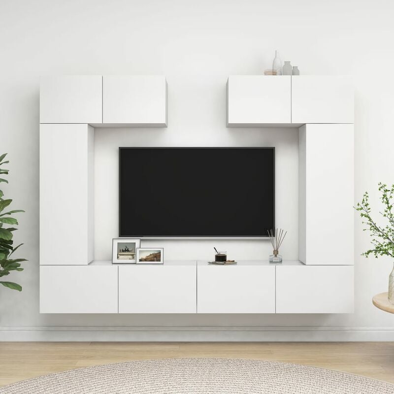 

Juego de mueble para TV de 6 piezas aglomerado blanco