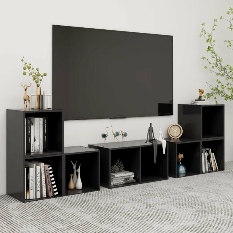 

Juego de mueble para TV de 6 piezas aglomerado gris