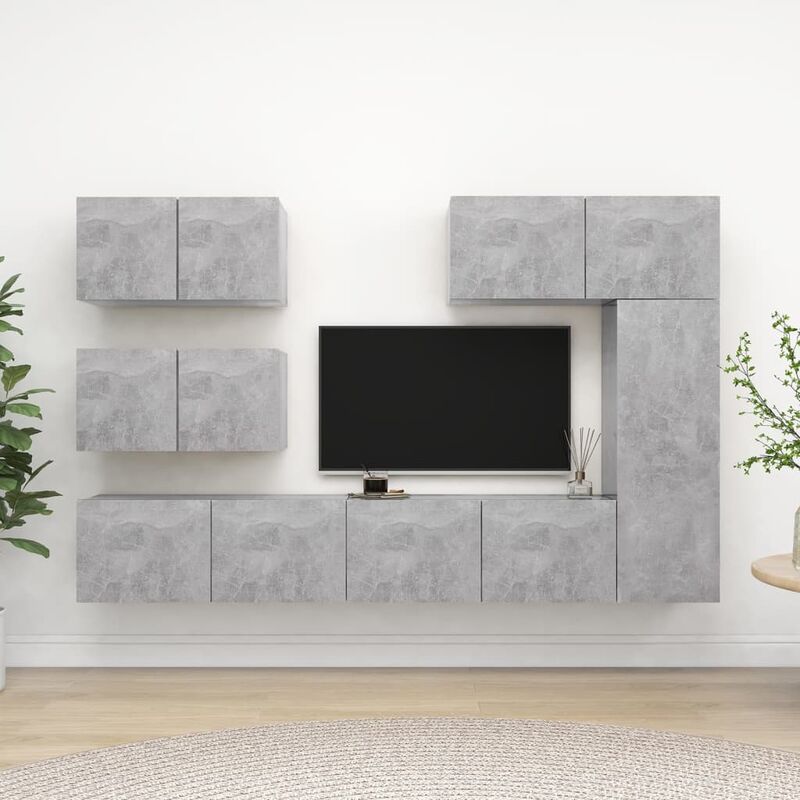 

Juego de mueble para TV de 6 piezas aglomerado gris hormigón