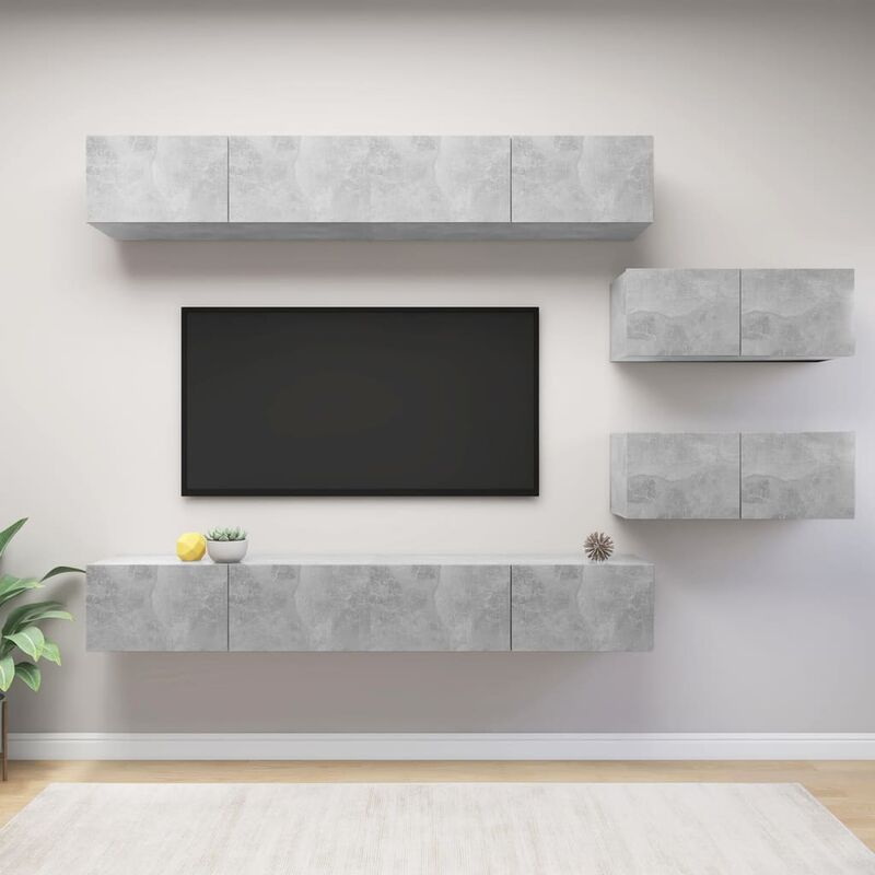 

Juego de mueble para TV de 6 piezas aglomerado gris hormigón