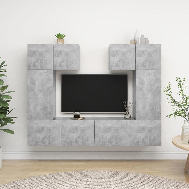 

Juego de mueble para TV de 6 piezas aglomerado gris hormigón
