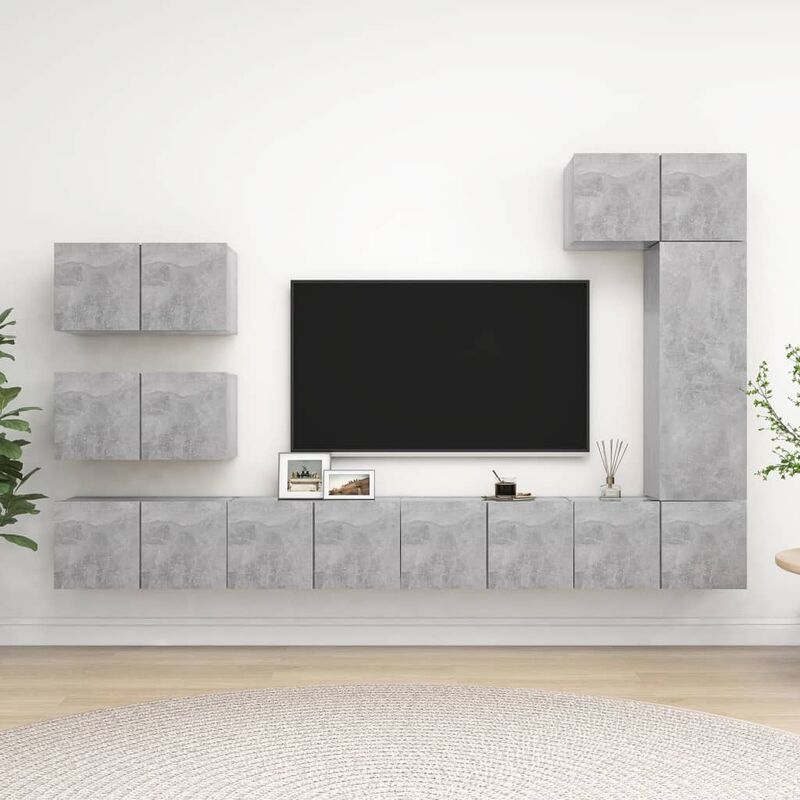 

Juego de mueble para TV de 8 piezas aglomerado gris hormigón