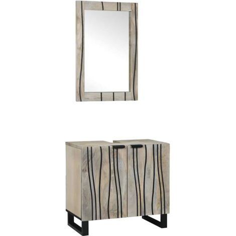 Juego de Muebles de Baño 2 pcs  Madera de mango maciza