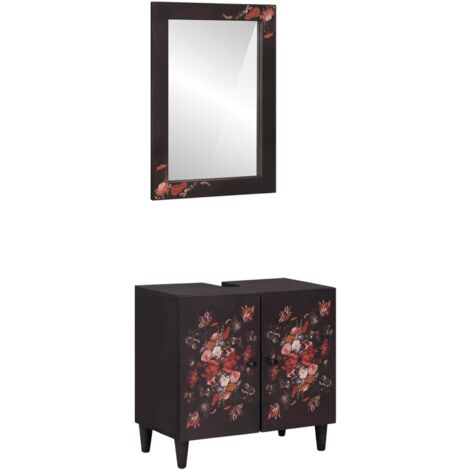 Juego de Muebles de Baño 2 pcs Madera de mango maciza