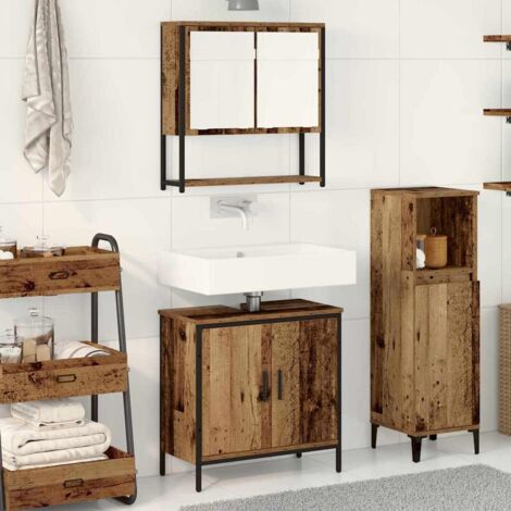 Juego de muebles de baño 2 pcs Marrón 60 x 30 x 60 cm