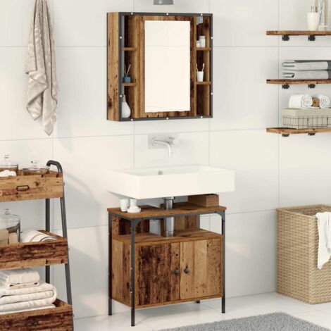 Juego de muebles de baño 2 pcs Marrón 60 x 30 x 60 cm