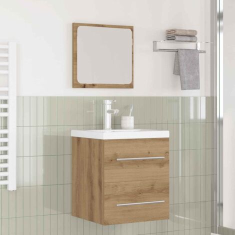 Juego de muebles de baño 2 pcs Roble artisan 41 x 38.5 x 48 cm