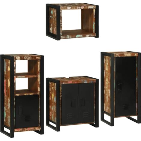 Juego de muebles de baño 4 pcs Madera reciclada maciza