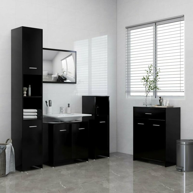 

Juego de muebles de bano 4 pzas negro