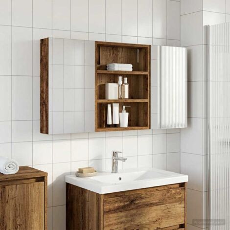 Juego de Muebles de Baño con estante 3 pcs 100 x 10,5 x 50 cm