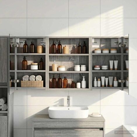 Juego de Muebles de Baño con estante 3 pcs 100 x 10,5 x 50 cm