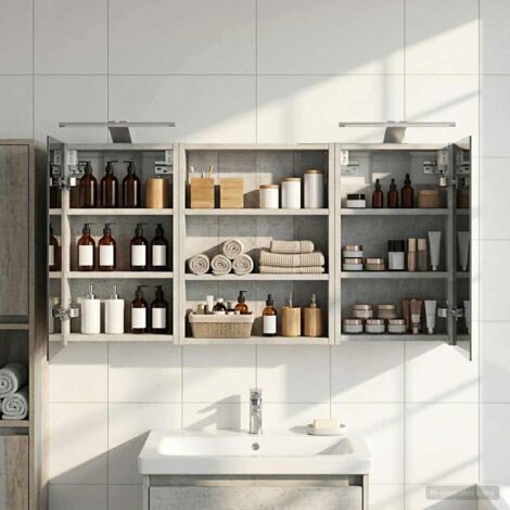 Juego de Muebles de Baño con estante 3 pcs 100 x 10,5 x 50 cm