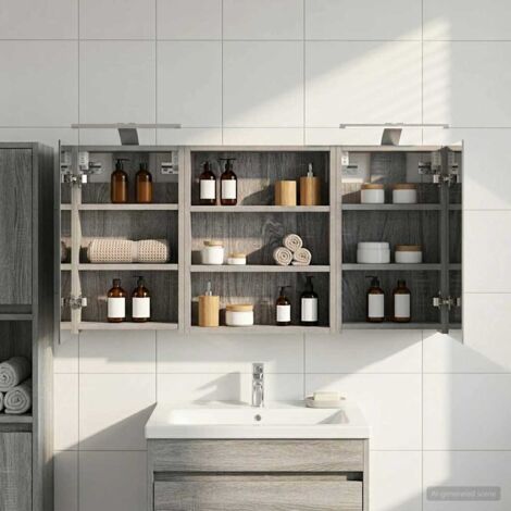 Juego de Muebles de Baño con estante 3 pcs 100 x 10,5 x 50 cm