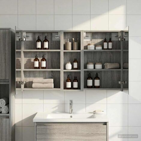 Juego de Muebles de Baño con estante 3 pcs 100 x 10,5 x 60,5 cm