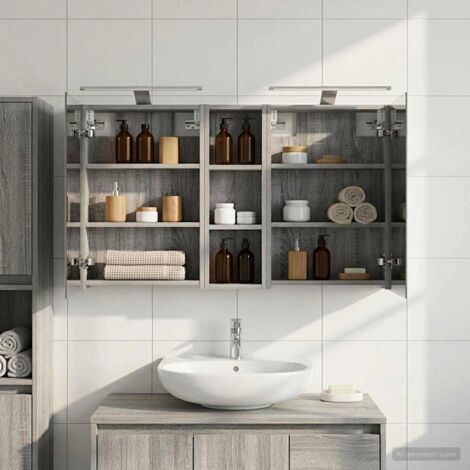 Juego de Muebles de Baño con estante 3 pcs 100 x 10,5 x 60,5 cm