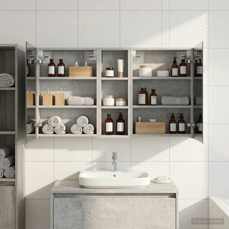 Juego de Muebles de Baño con estante 3 pcs 100 x 10,5 x 60,5 cm